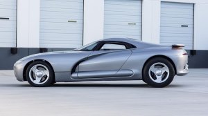 The Dodge Viper-Based Defender prop car from the side
