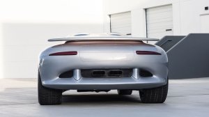 The Dodge Viper-Based Defender prop car from behind