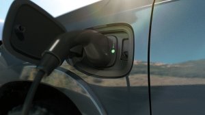 The 2025 Ram 1500 REV's charging port