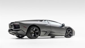 A rear 3/4 view of the 2008 Lamborghini Reventón
