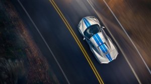 The hybrid Chevrolet Corvette E-Ray on the road.