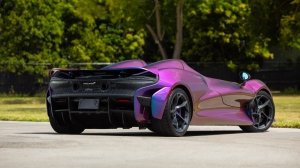 A 2021 McLaren Elva painted in Pacific Color Stream.