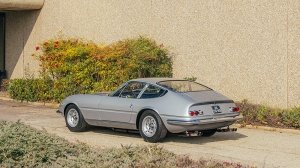 A rear 3/4 view of the first Ferrari 365 GTB/4 prototype