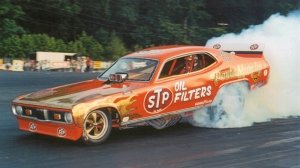 Racer Paula Murphy driving a nitro-fueled funny car.