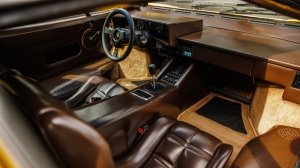 The interior of a 1988.5 Lamborghini Countach LP5000 QV supercar.