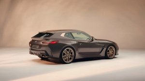 A rear 3/4 view of the BMW Concept Touring Coupé