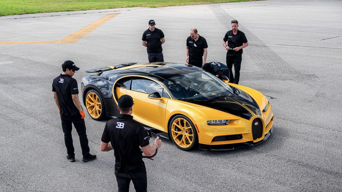 Bugatti owners unleash 400km/h hypercars on space shuttle runway