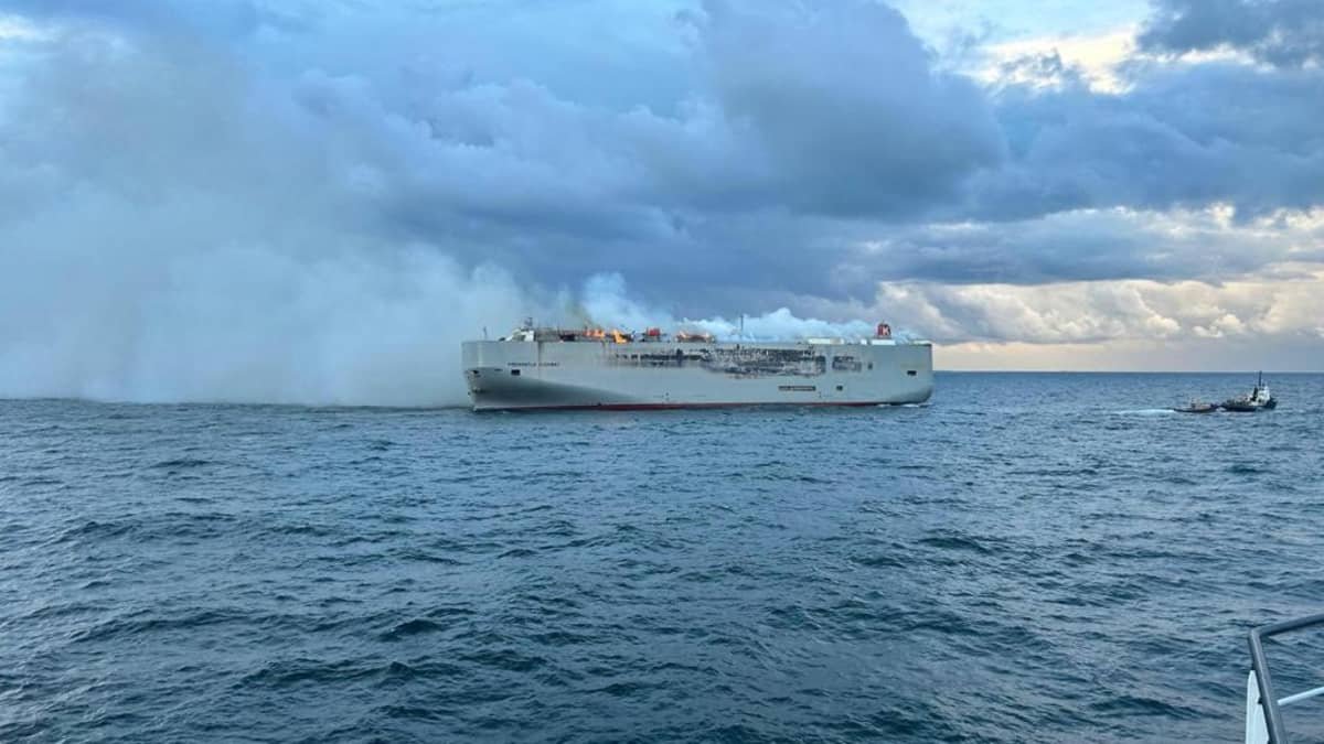 Cargo ship fire sparks safety concerns over electric-car transport – report