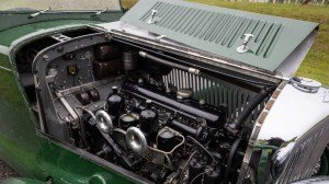 The 4.25-liter inline-six engine inside the 1933 Bentley 4 ¼ Liter