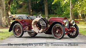 A 1912 Simplex 50 HP Toy-Tonneau automobile.