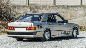 The 1984 Mercedes-Benz 190E 2.3-16 driven by Niki Lauda in the Nürburgring Race of Champions.
