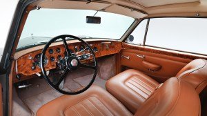 The cognac interior of the 1956 Bentley S-Type Continental once owned by fashion-photographer Helmut Newton.