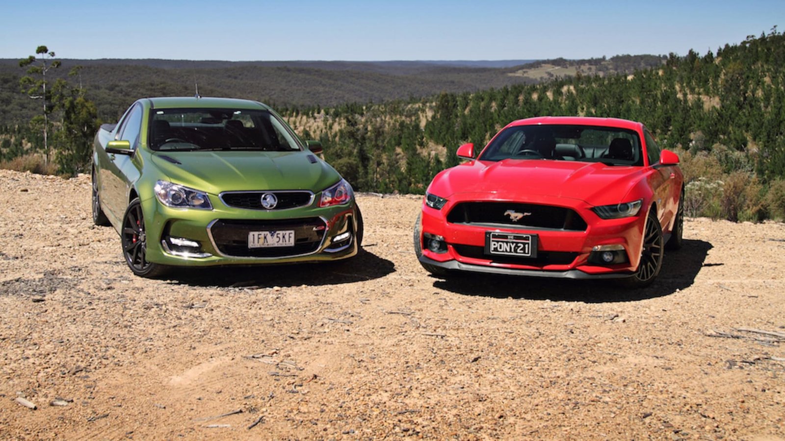 V8 Two-Door Sports Car Comparison - Ford Mustang GT vs Holden SS-V Redline Ute
