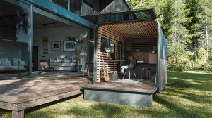 The Kworks Mio Space trailer from the rear