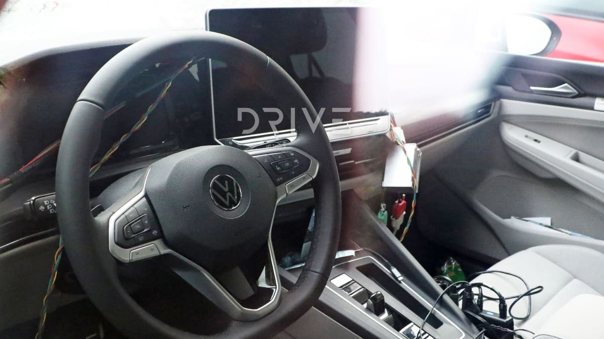 2024 Volkswagen Golf facelift spied with large infotainment screen-0