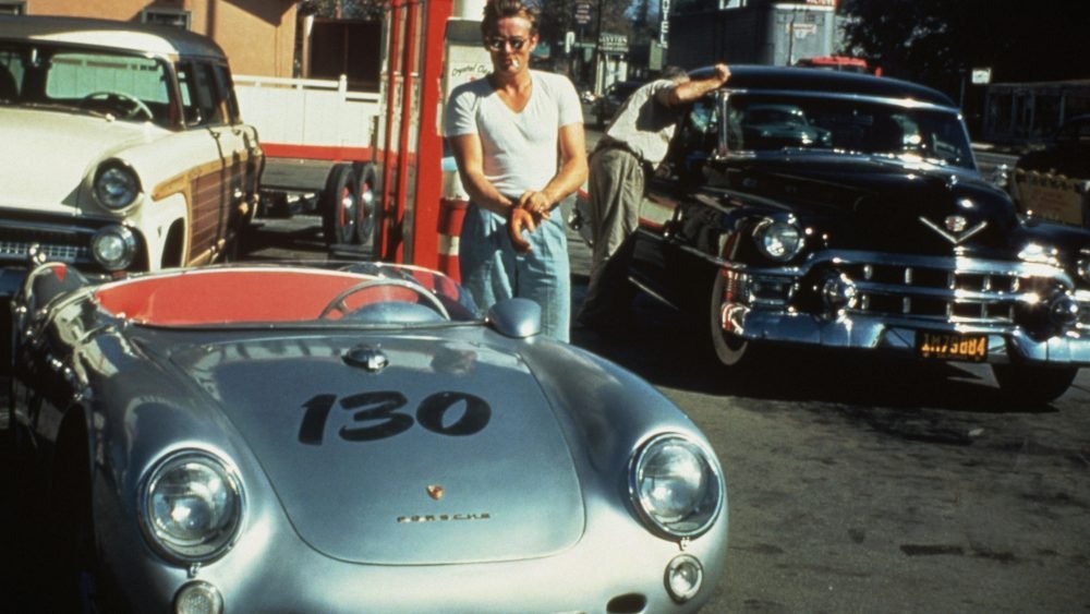 James Dean with Silver Porsche