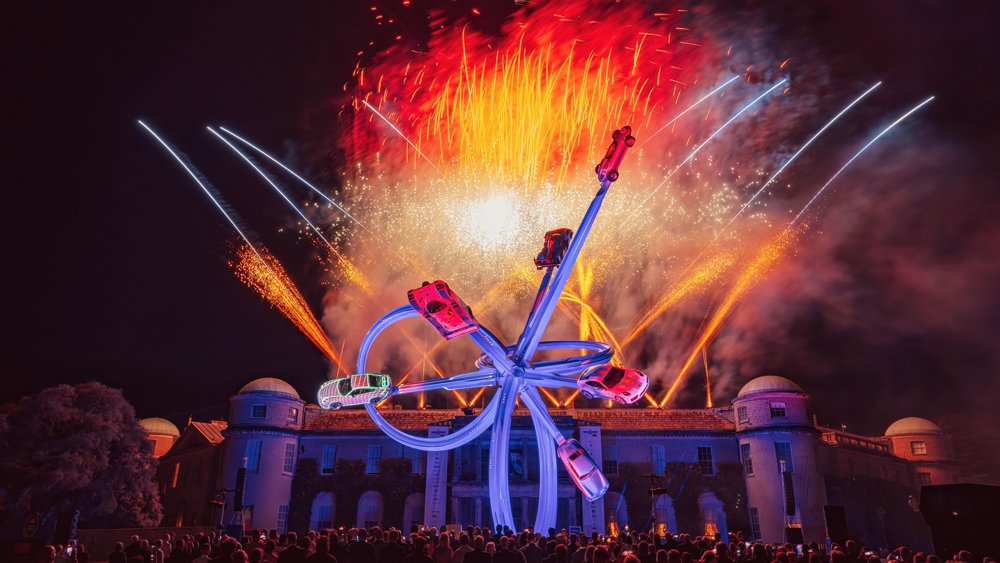A fireworks celebration at the 2023 Goodwood Festival of Speed.