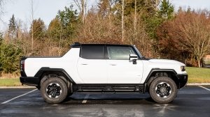 The 2022 GMC Hummer EV Edition 1 from the side