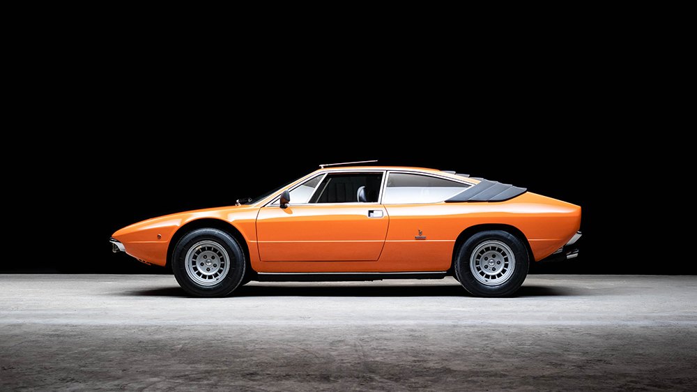 The pre-production Lamborghini Urraco from the side