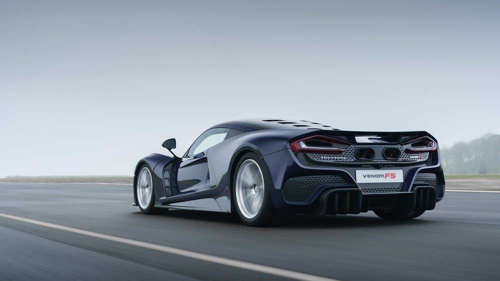 A production version of the Hennessey Venom F5 hypercar.