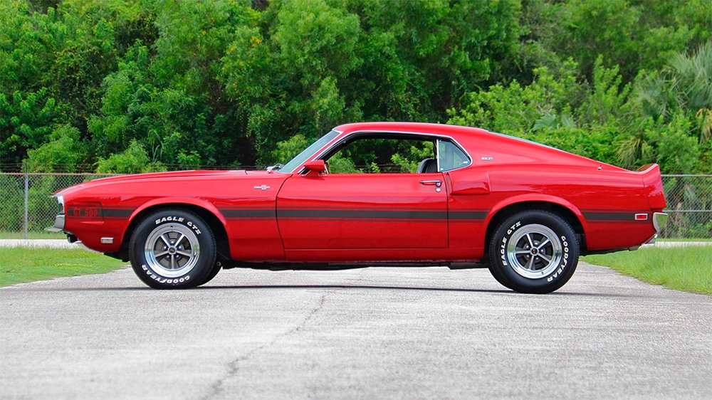 Carroll Shelby's personal 1969 Shelby GT500 from the side
