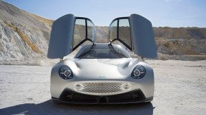 The Aim EV Sport 01 Concept with its butterfly doors open