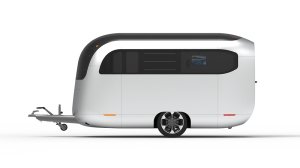 The Airstream Studio F.A. Porsche Concept Travel Trailer from the side