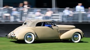 This 1937 Cord 812 Phaeton, owned by aviator Amelia Earhart when she disappeared, was featured at the Amelia Concours d'Elegance in 2023.