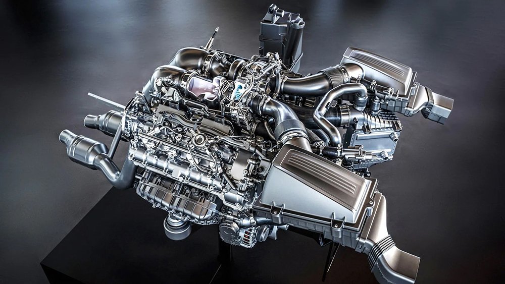 Mercedes-AMG’s twin-turbo V-8 engine