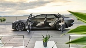 The Audi Grandsphere concept with its doors open