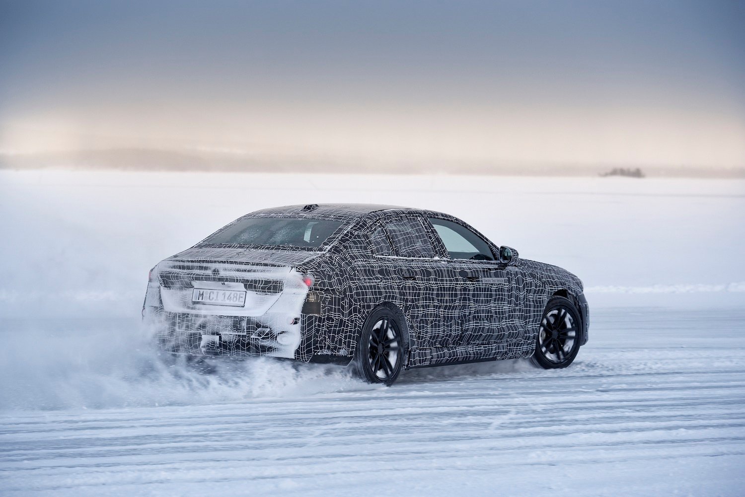 BMW i5 slip-sliding as part of winter weather testing