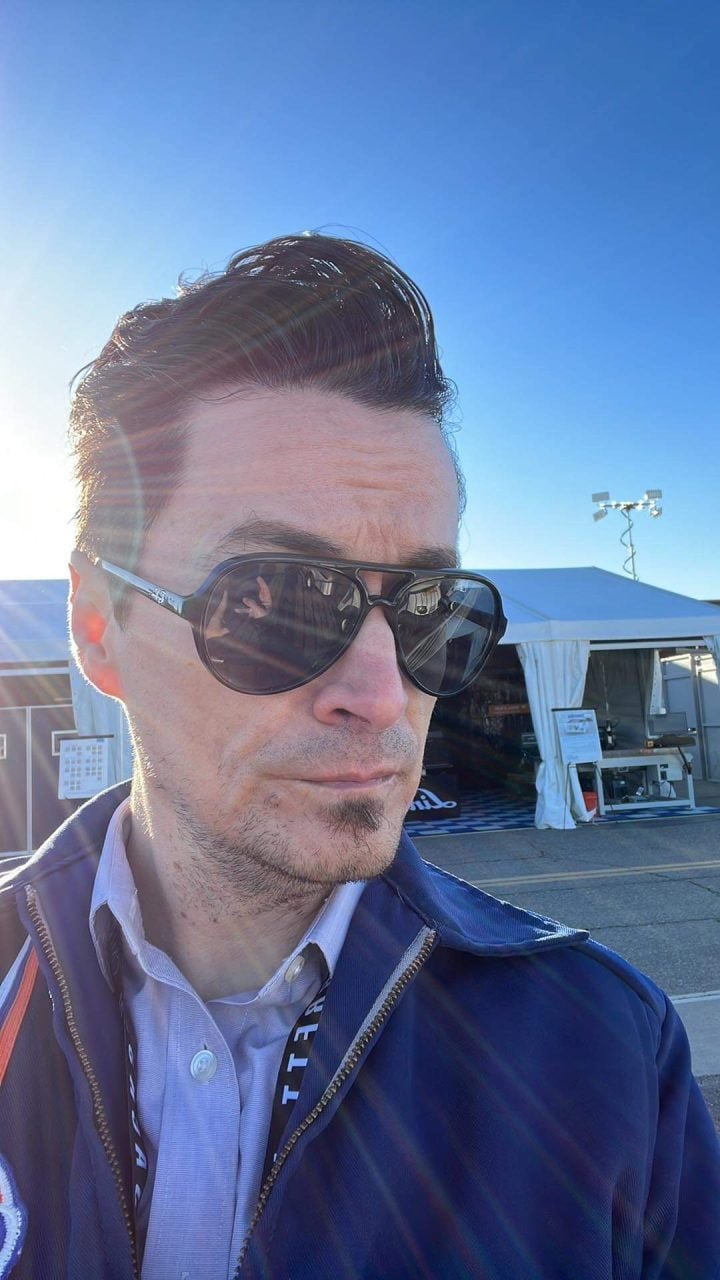 Trying to look cool at the Barrett-Jackson Scottsdale auction and failing miserably (Photo by David P. Castro)