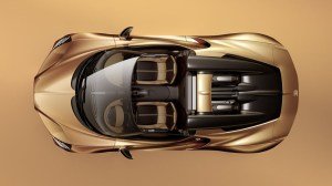 The gold Bugatti Mistral from above