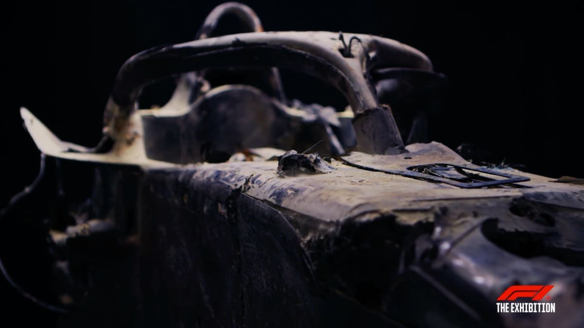 Burnt and broken Formula One car from fiery crash to be displayed