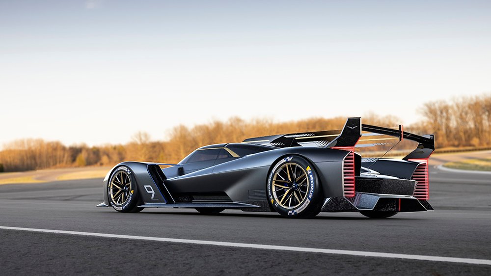 The Cadillac Project GTP Hypercar from the rear