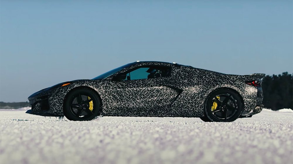A prototype of the Chevrolet C8 Corvette hybrid