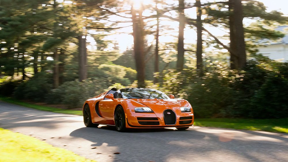 An orange Bugatti Veyron Vitesse
