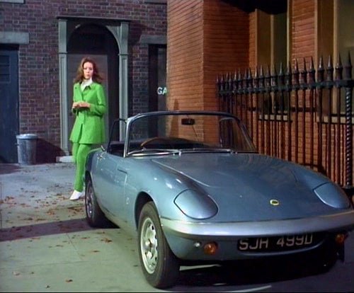 Emma Peel and her 1966 Lotus Elan S3 Drophead Coupé