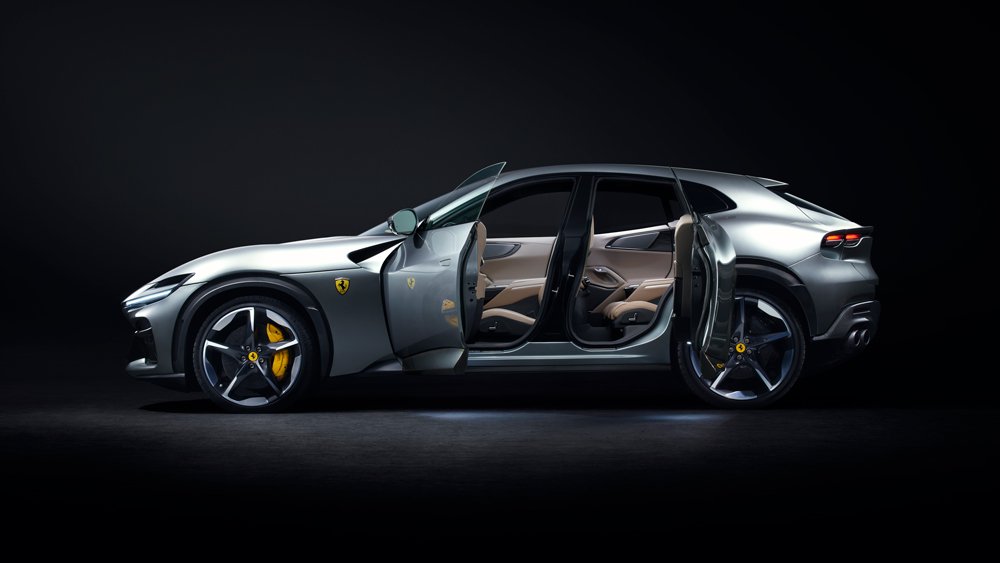 The Ferrari Purosangue, the marque's first four-door model.