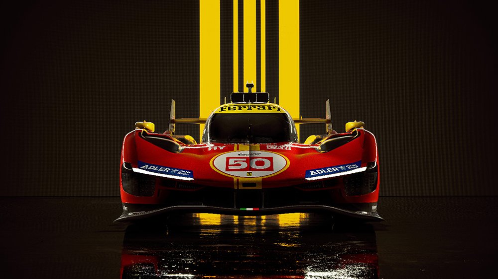 The Ferrari 499 Le Mans Hypercar from the front
