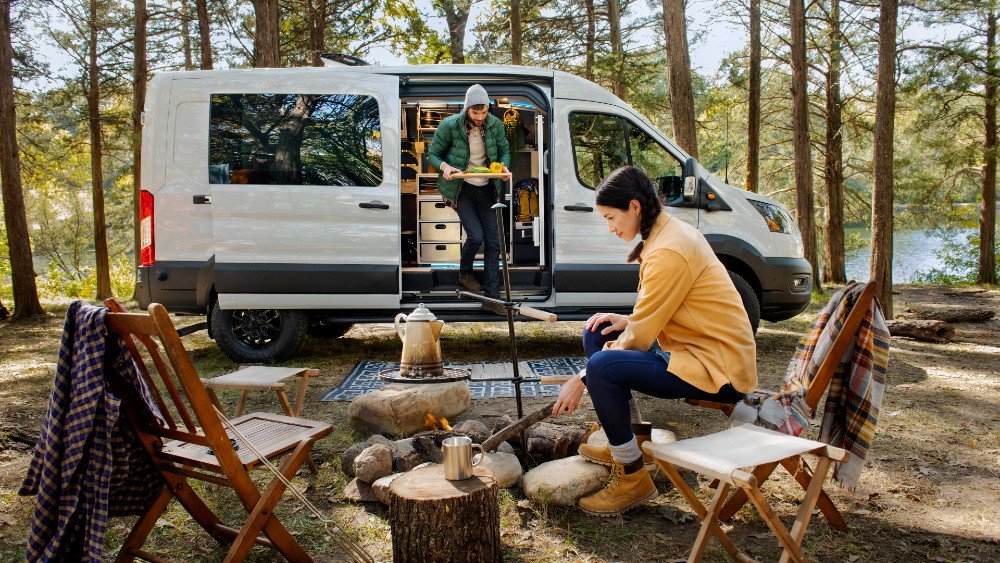 The 2023 Ford Transit Trail from the side