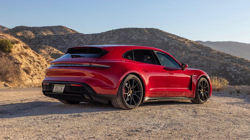 A 2022 Porsche Taycan GTS Sport Turismo.