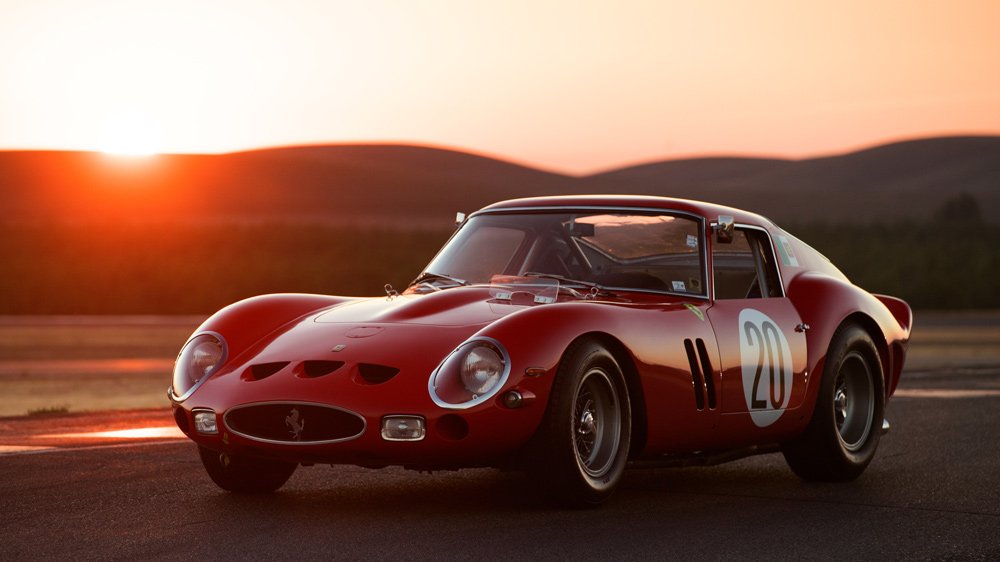 A Ferrari 250 GTO on track.