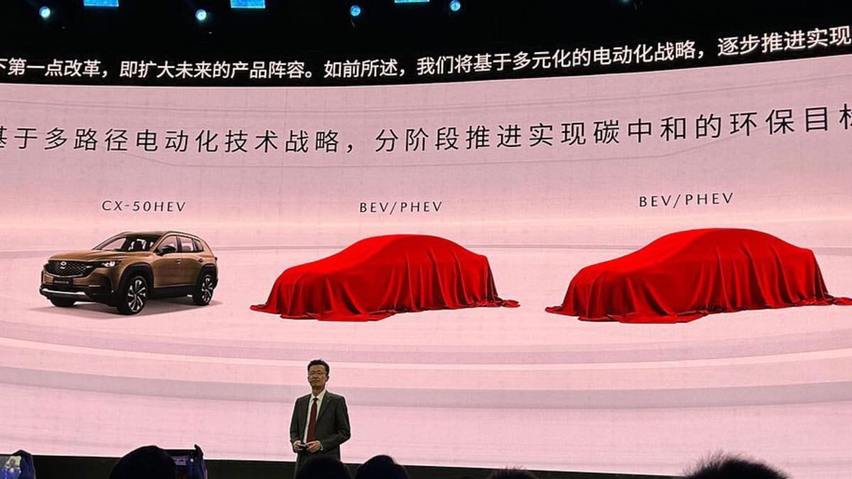 Is this the new Mazda 6? Mystery electric sedans teased in China