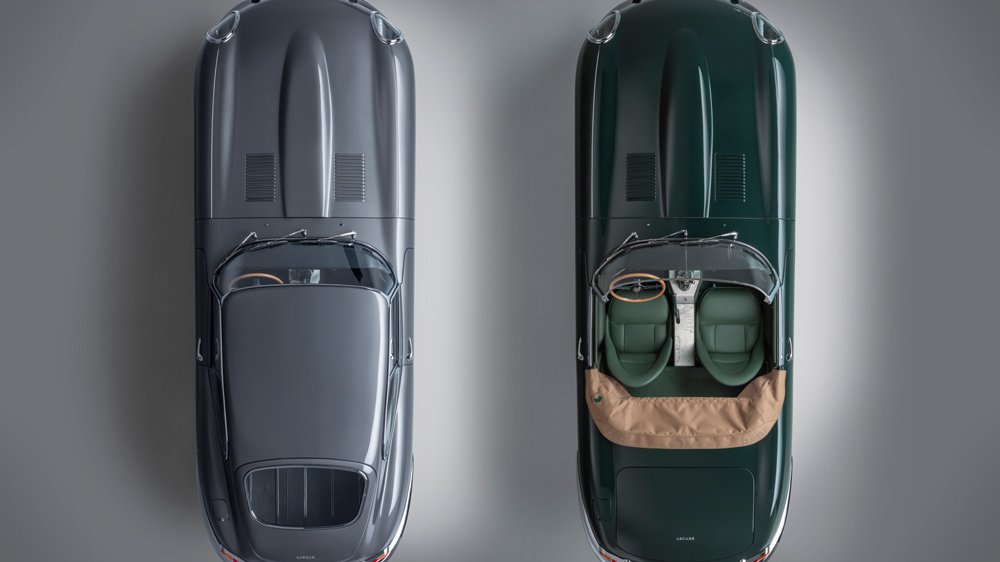 An aerial view of the Jaguar E-type 60 Collection.