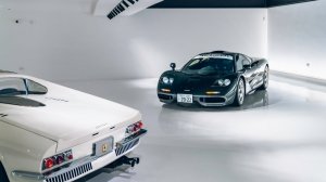 A one-of-two 1966 Ferrari 365 P Berlinetta Speciale concept shares floor space with a 1995 McLaren GTR “short tail” racer at Kiklo Spaces in Hampshire, England.