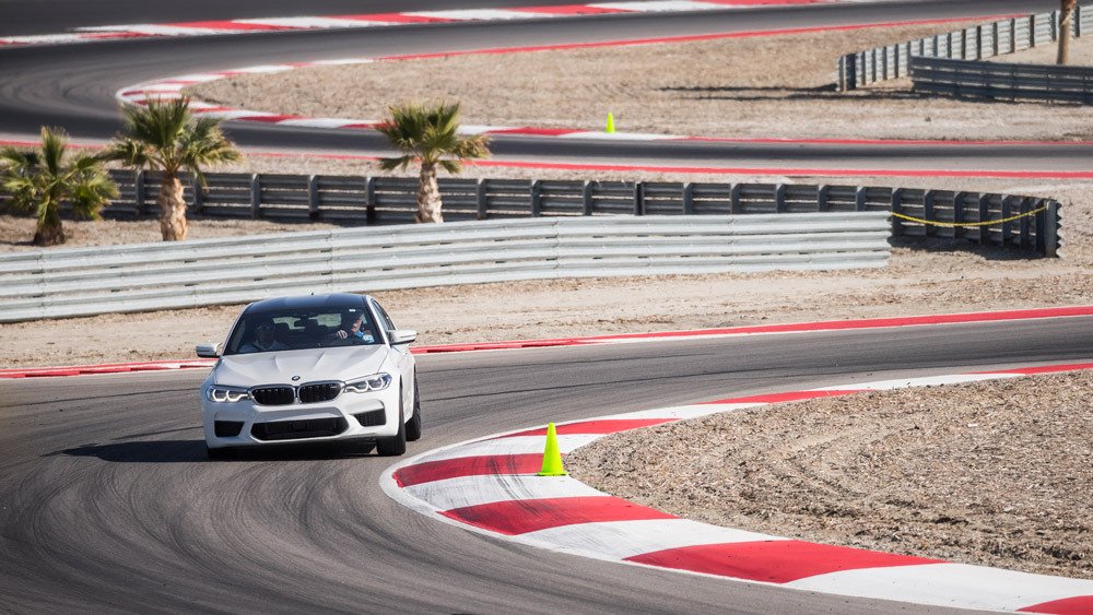 Driving at the BMW Performance Center in Thermal, Calif.