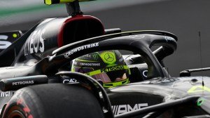 Sir Lewis Hamilton drives during a practice session before Formula 1's 2023 Dutch Grand Prix.