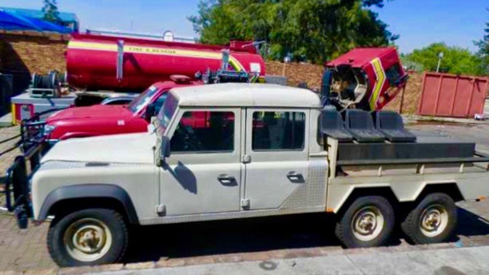 The original truck the Classic Overland “White Rhino” Land Rover Defender is based on