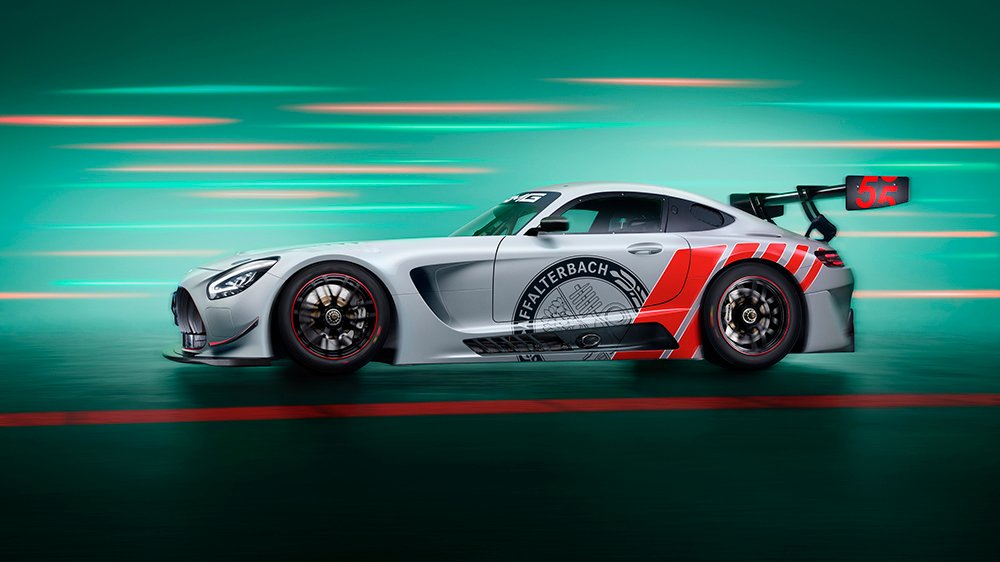 The Mercedes-AMG GT3 Edition 55 from the side